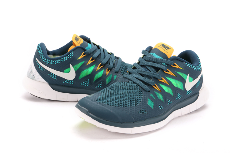 Nouveau Nike Free 5.0 Plus Les Hommes De La Marine Chaussures De Course Vert